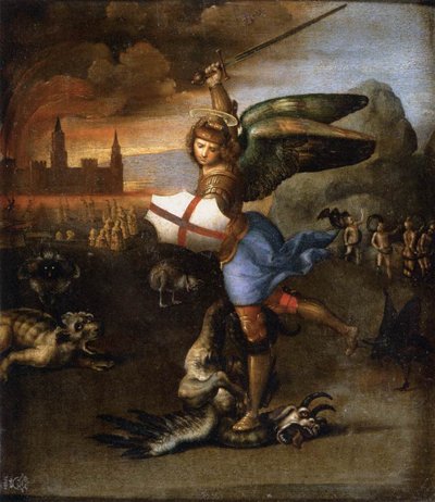 St Michael and the Dragon by Raffaello Sanzio Raphael
